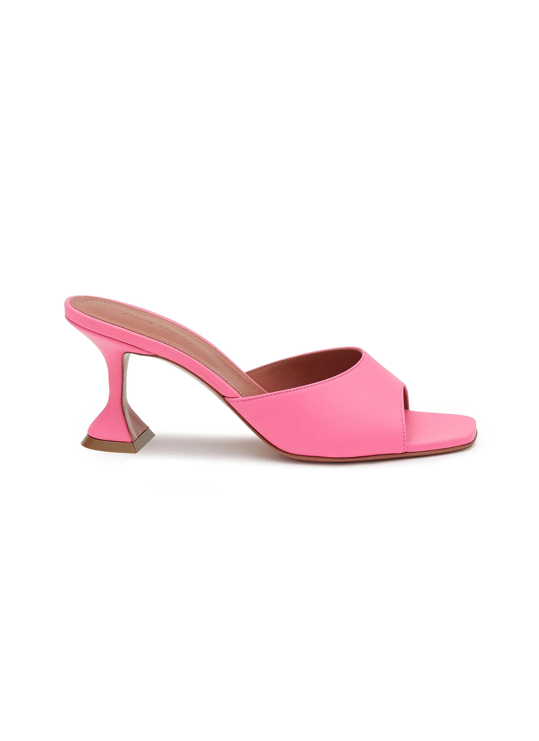 -----------AMINA MUADDI ---- ------------BRIGHT PINK ----Lupita 70 Leather Heeled Sandals --