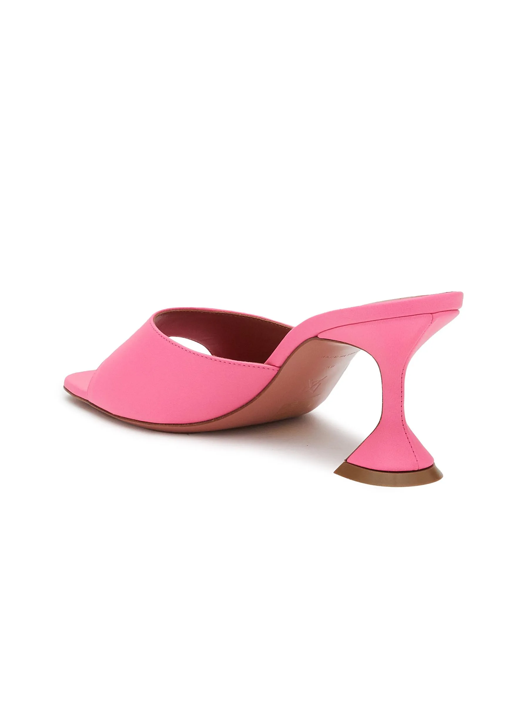 -----------AMINA MUADDI ---- ------------BRIGHT PINK ----Lupita 70 Leather Heeled Sandals --