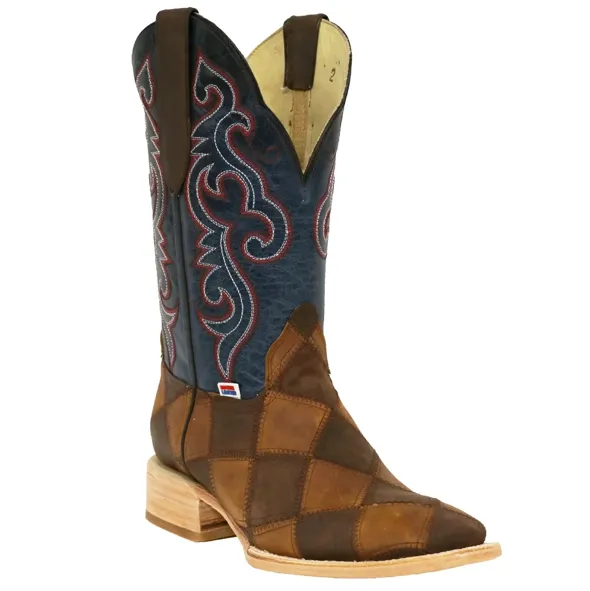 1151 - Rockin Leather Men's Patchwork Leather Boot