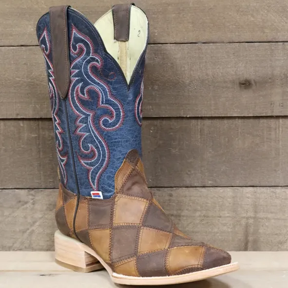 1151 - Rockin Leather Men's Patchwork Leather Boot