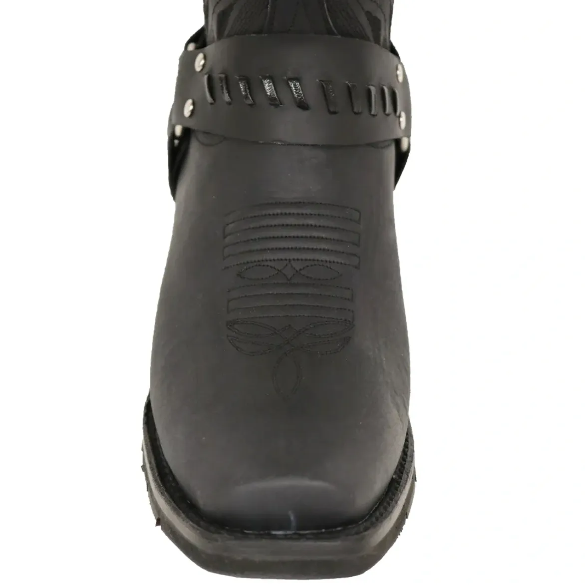 1162 - Rockin Leather Men's Black Leather Harness Boot