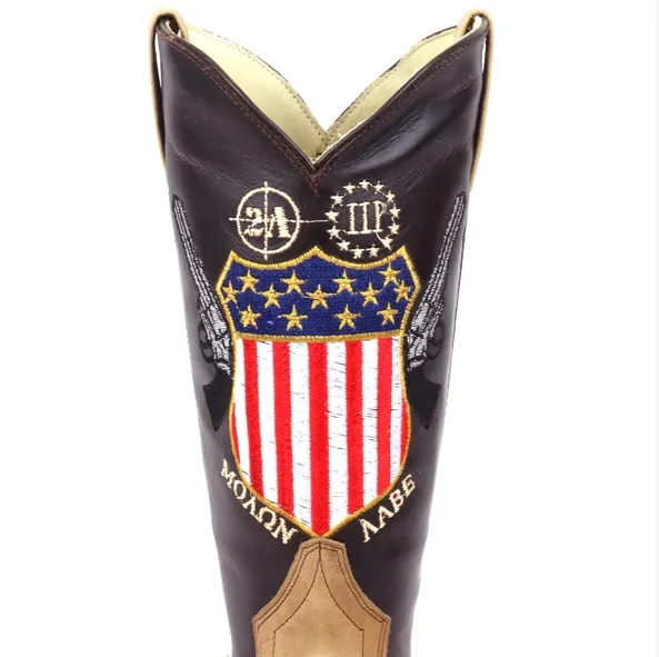 1207 - Rockin Leather Men's Molon Labe 2nd Amendment Western Boot