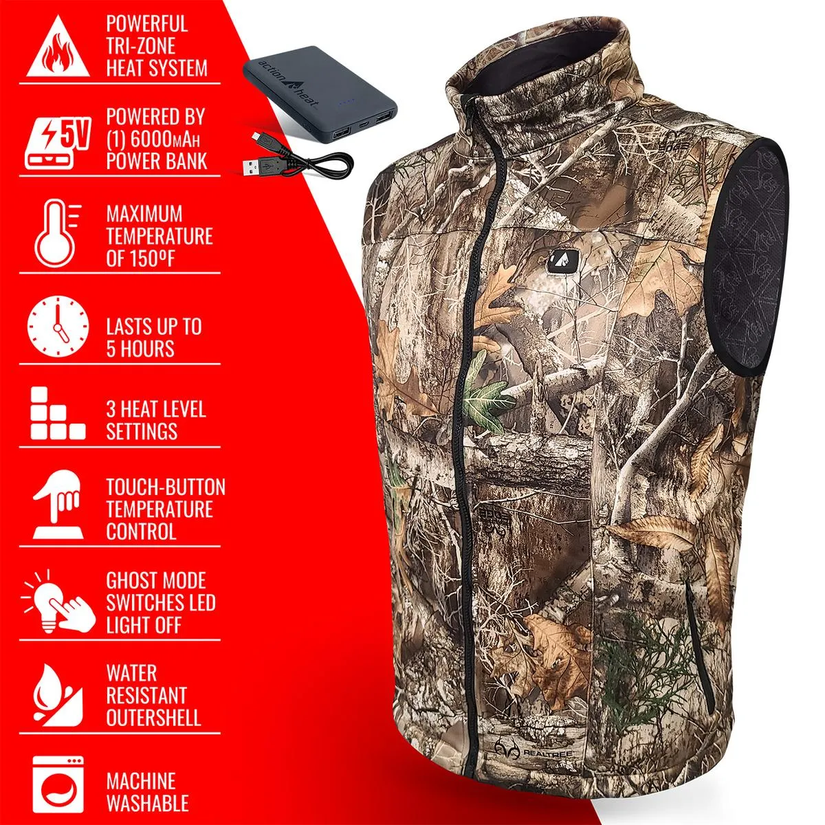 ActionHeat 5V Men's Battery Heated Hunting Vest