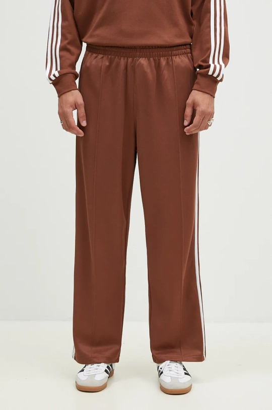 adidas Originals joggers Baggy Track Pant brown color with an application IZ2476