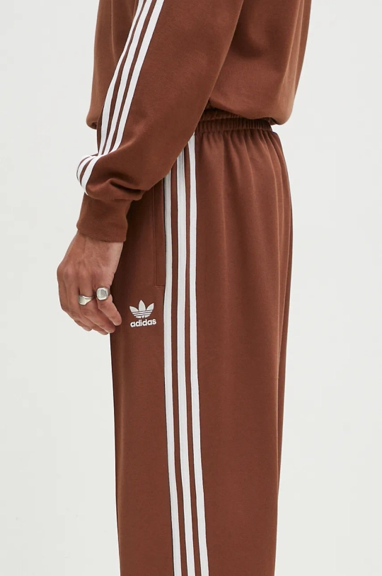 adidas Originals joggers Baggy Track Pant brown color with an application IZ2476