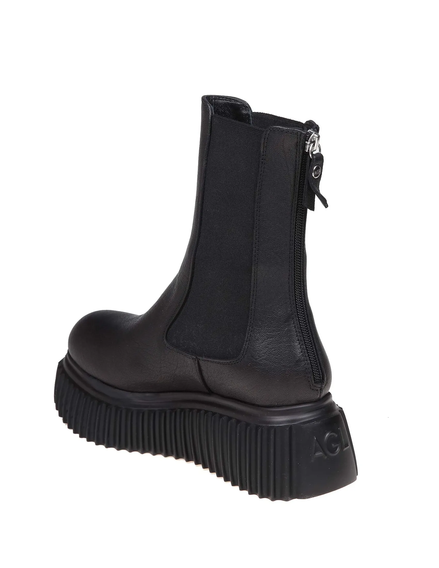 AGL VLADIRMA ANKLE BOOT IN BLACK LEATHER