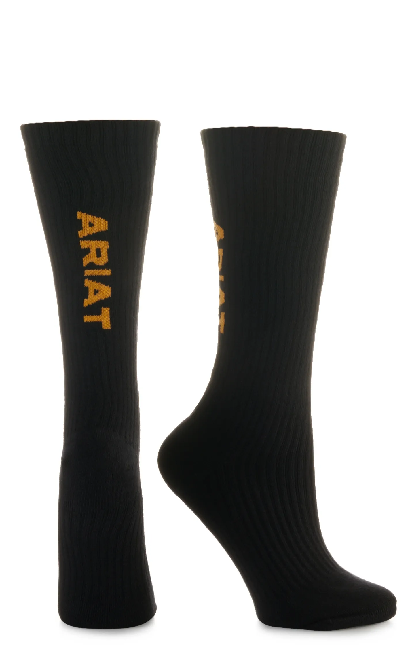 Ariat Men's Black Mid Calf 3Pk Boot Socks (Large)