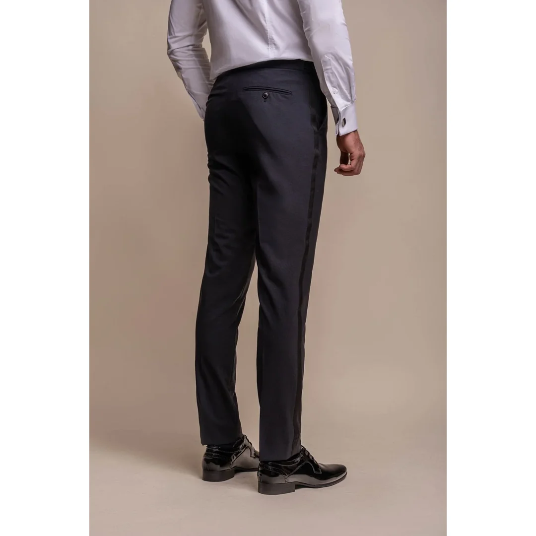 Aspen - Men's Plain Navy Classic Trousers