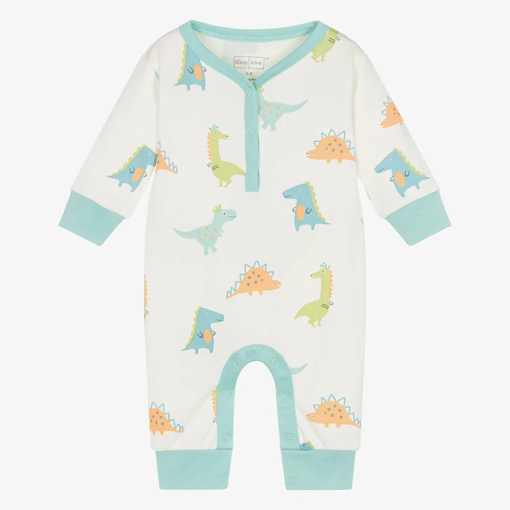 Baby Boys Ivory Dino Pals Pima Cotton Romper