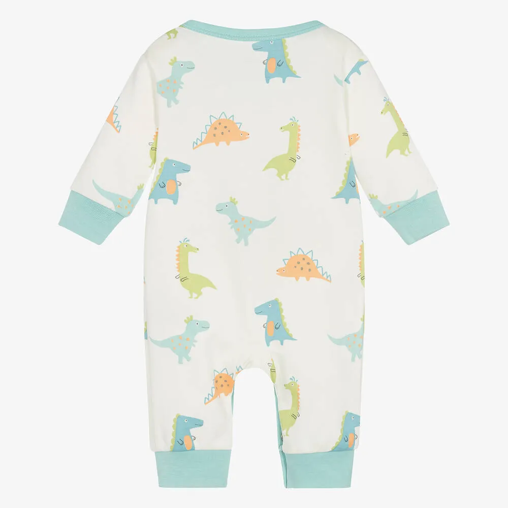 Baby Boys Ivory Dino Pals Pima Cotton Romper