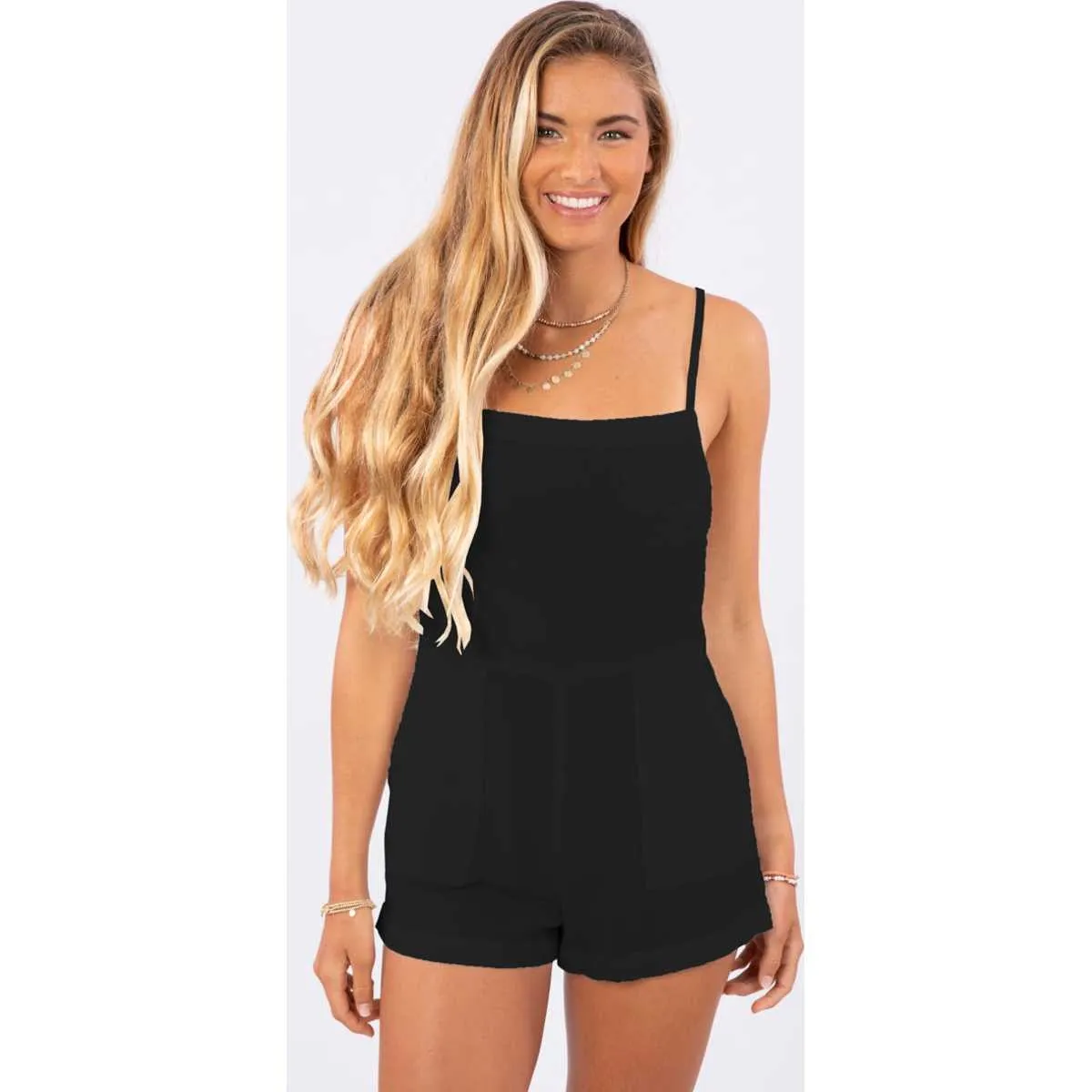 Baja Surf Romper in Black