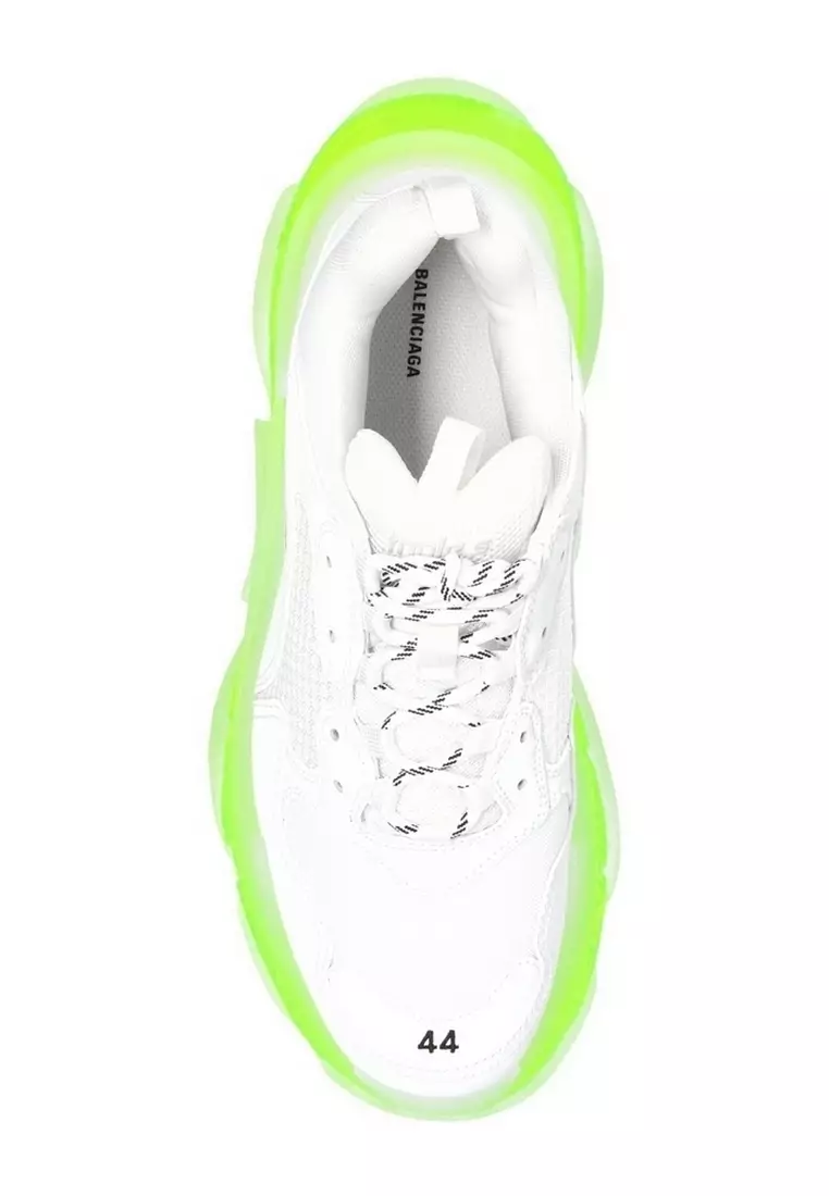 BALENCIAGA Balenciaga Triple S Clear Sole Men's Sneakers in White/Yellow Fluo