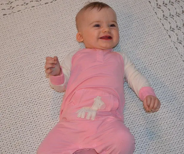 Bamboo Long Sleeve Romper (Cotton Candy/Giraffe)