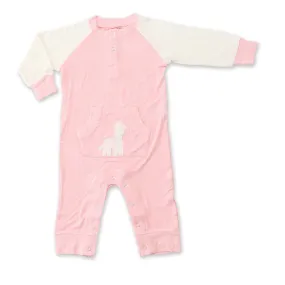 Bamboo Long Sleeve Romper (Cotton Candy/Giraffe)