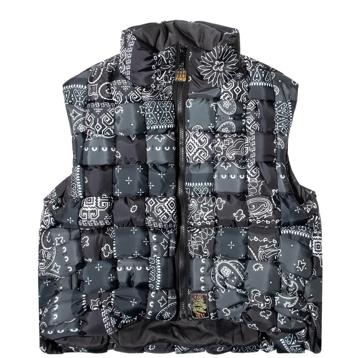 BANDANA PRINT NYLON KEEL-WEAVING VEST Black