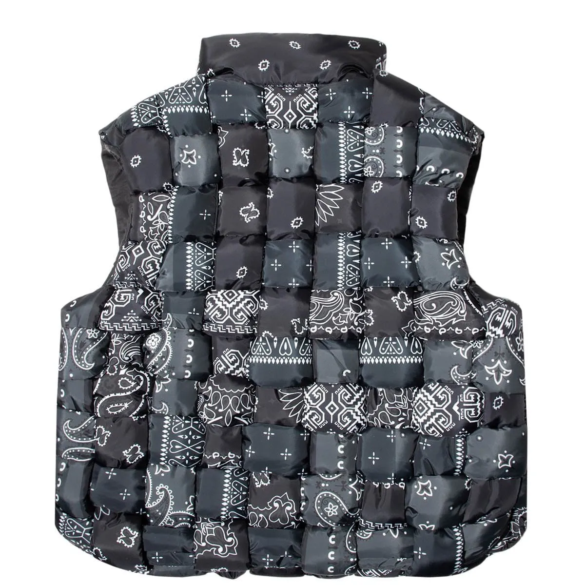 BANDANA PRINT NYLON KEEL-WEAVING VEST Black