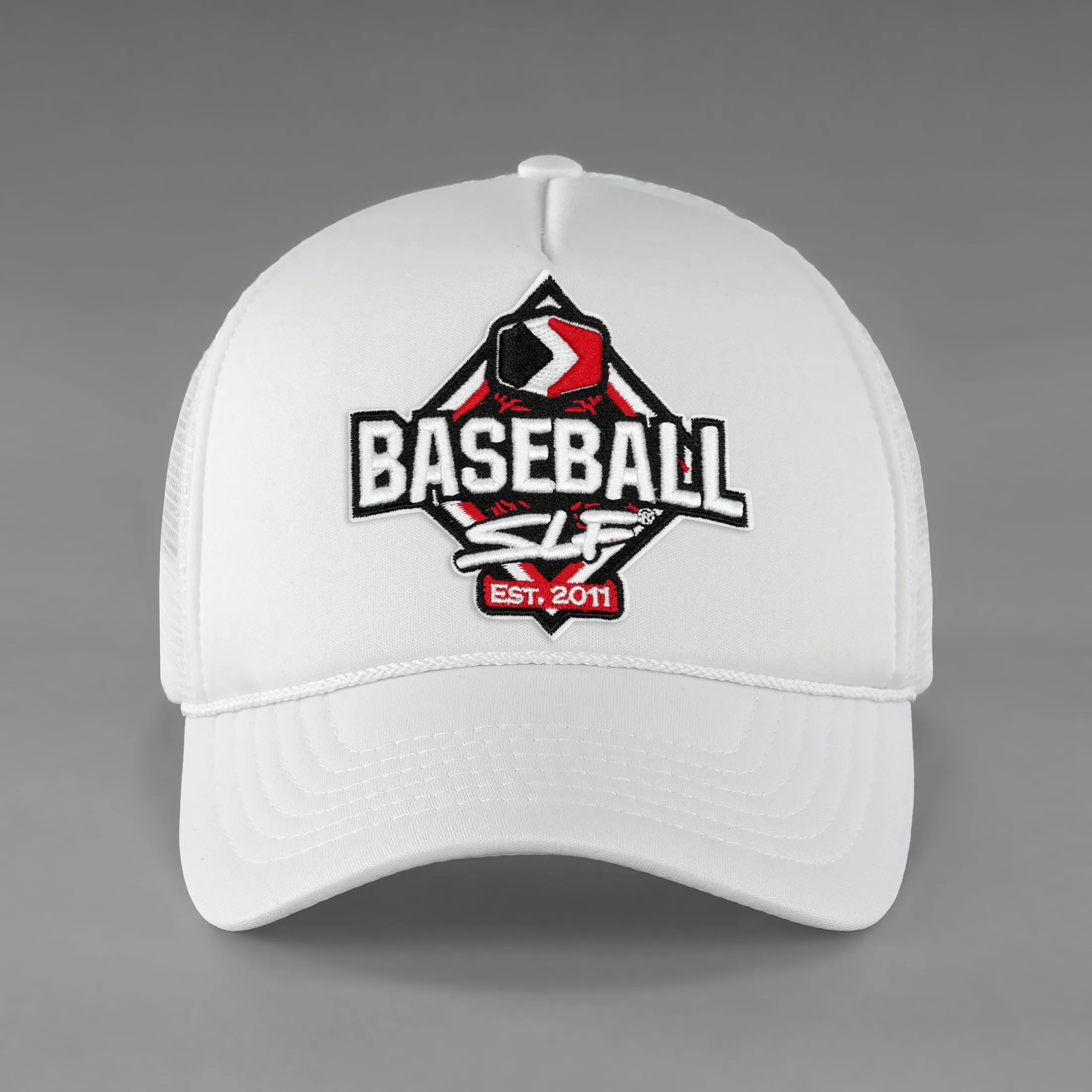 Baseball SLF Patch White Trucker Hat