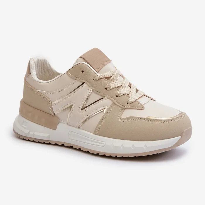 Beige Women's Sneakers Made of Eco Leather Kaimans