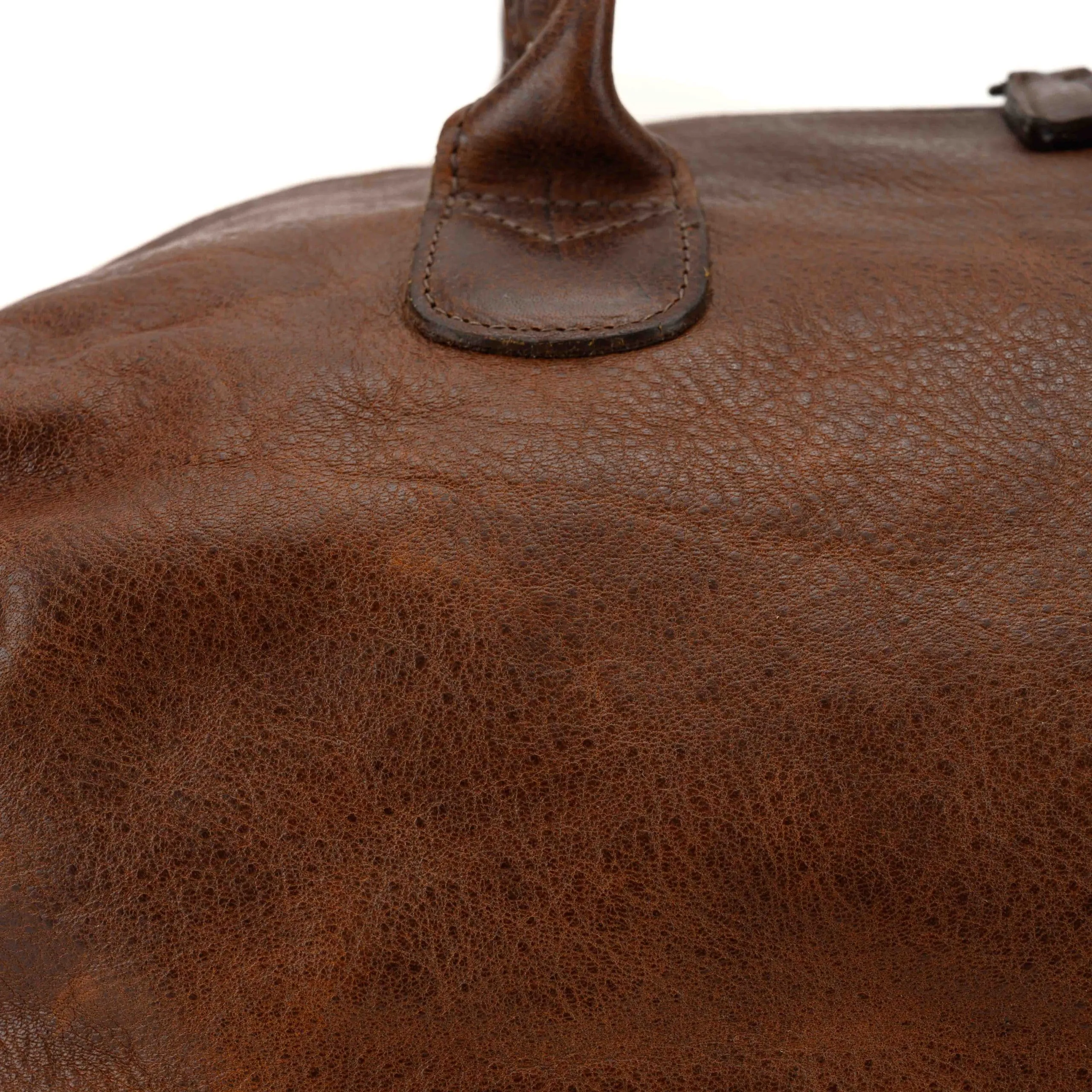 Benedict Leather Weekend Bag in Titan Milled Brown by Moore & Giles