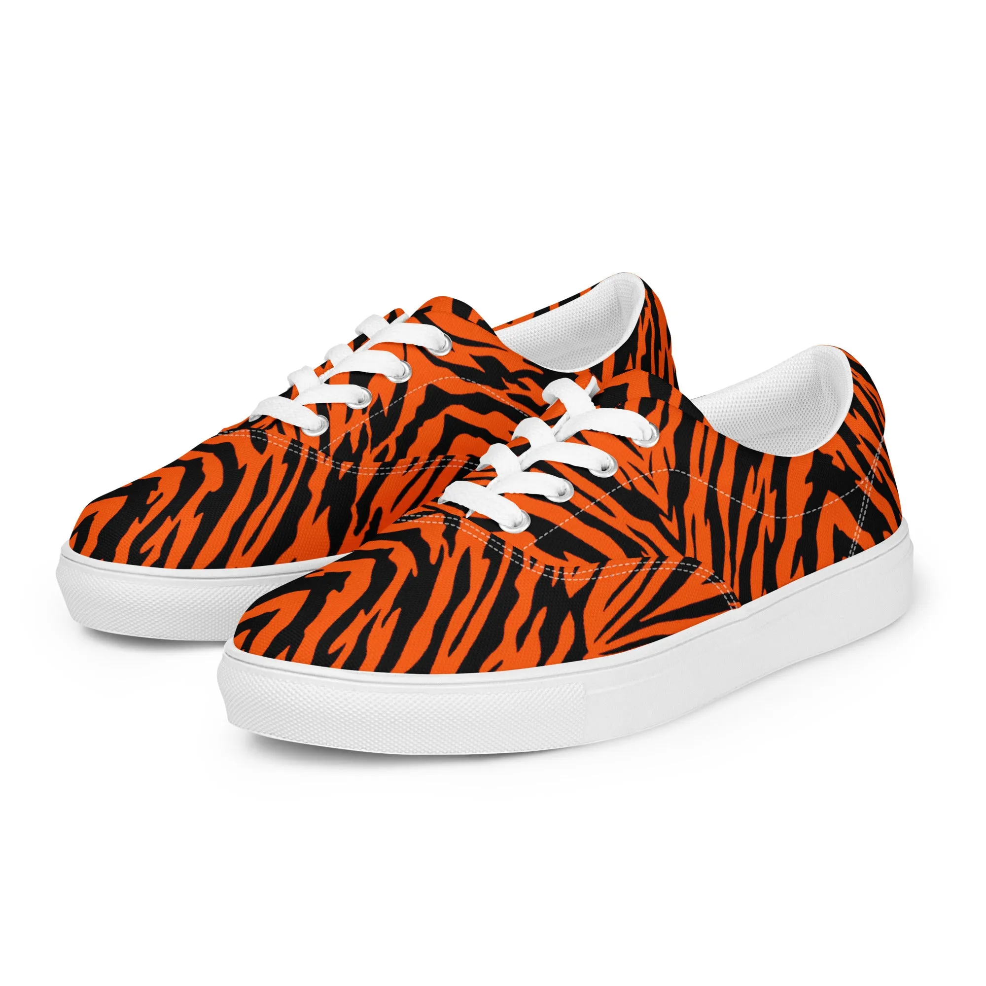 Bengal Tiger Stripe Men’s Lace-up Canvas Shoes