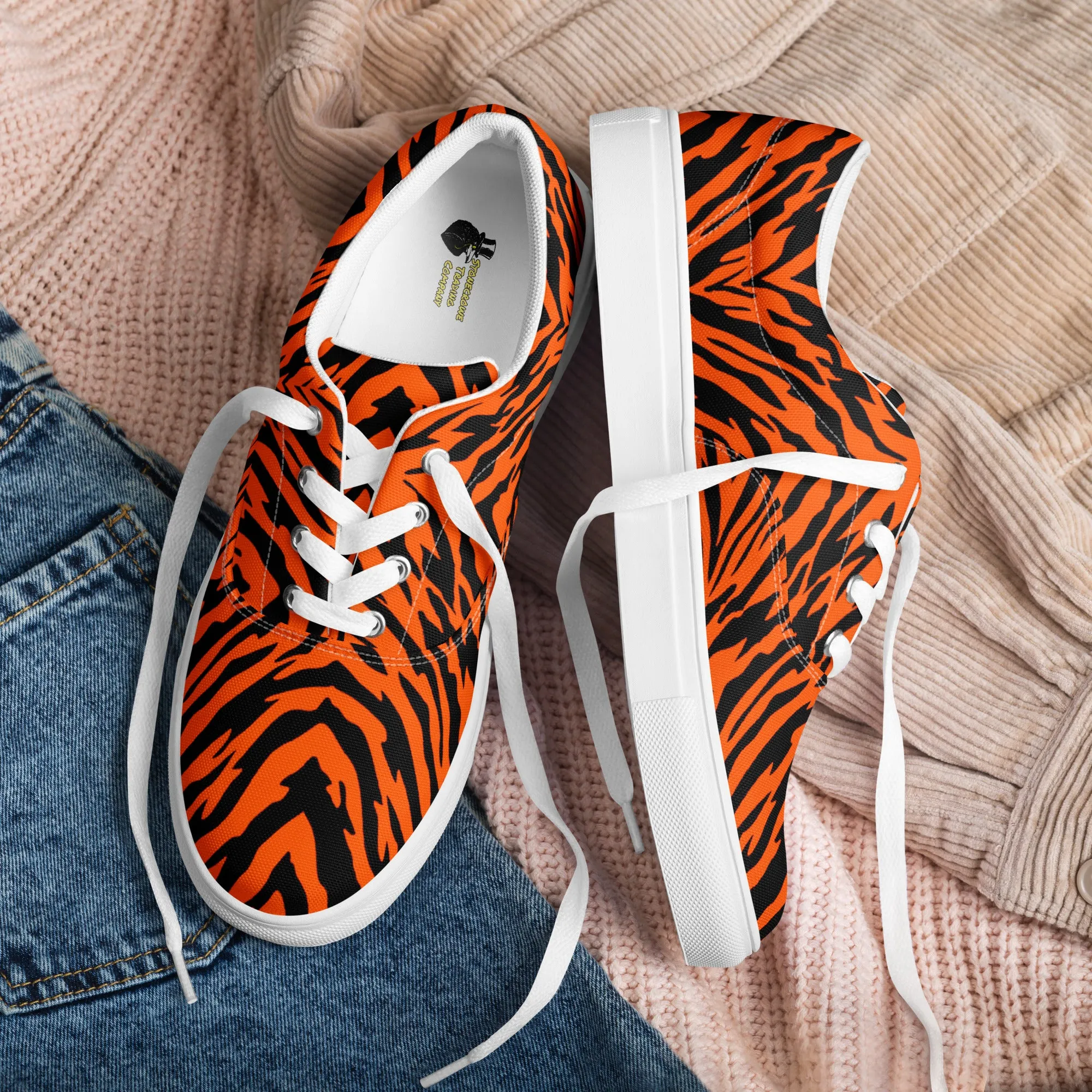 Bengal Tiger Stripe Women’s Lace-up Canvas Shoes