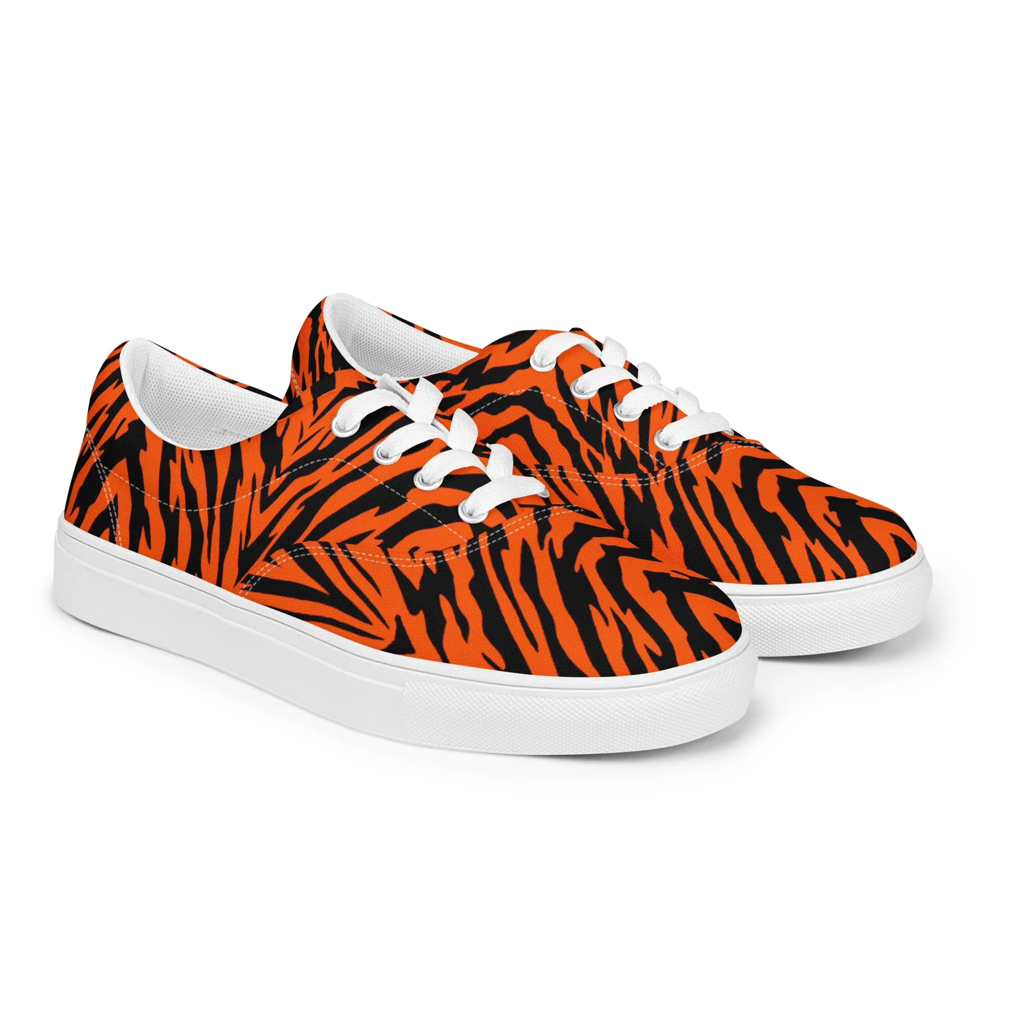 Bengal Tiger Stripe Women’s Lace-up Canvas Shoes