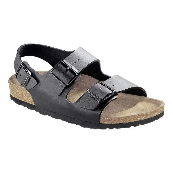 Birkenstock Unisex Milano Birko Flor Black Sandals - Narrow Fit