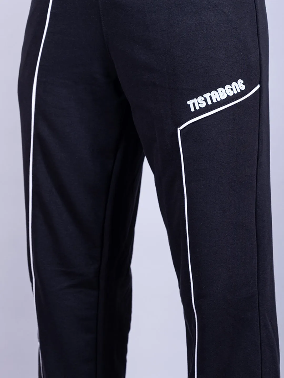 Black Tistabene Printed Cotton Joggers