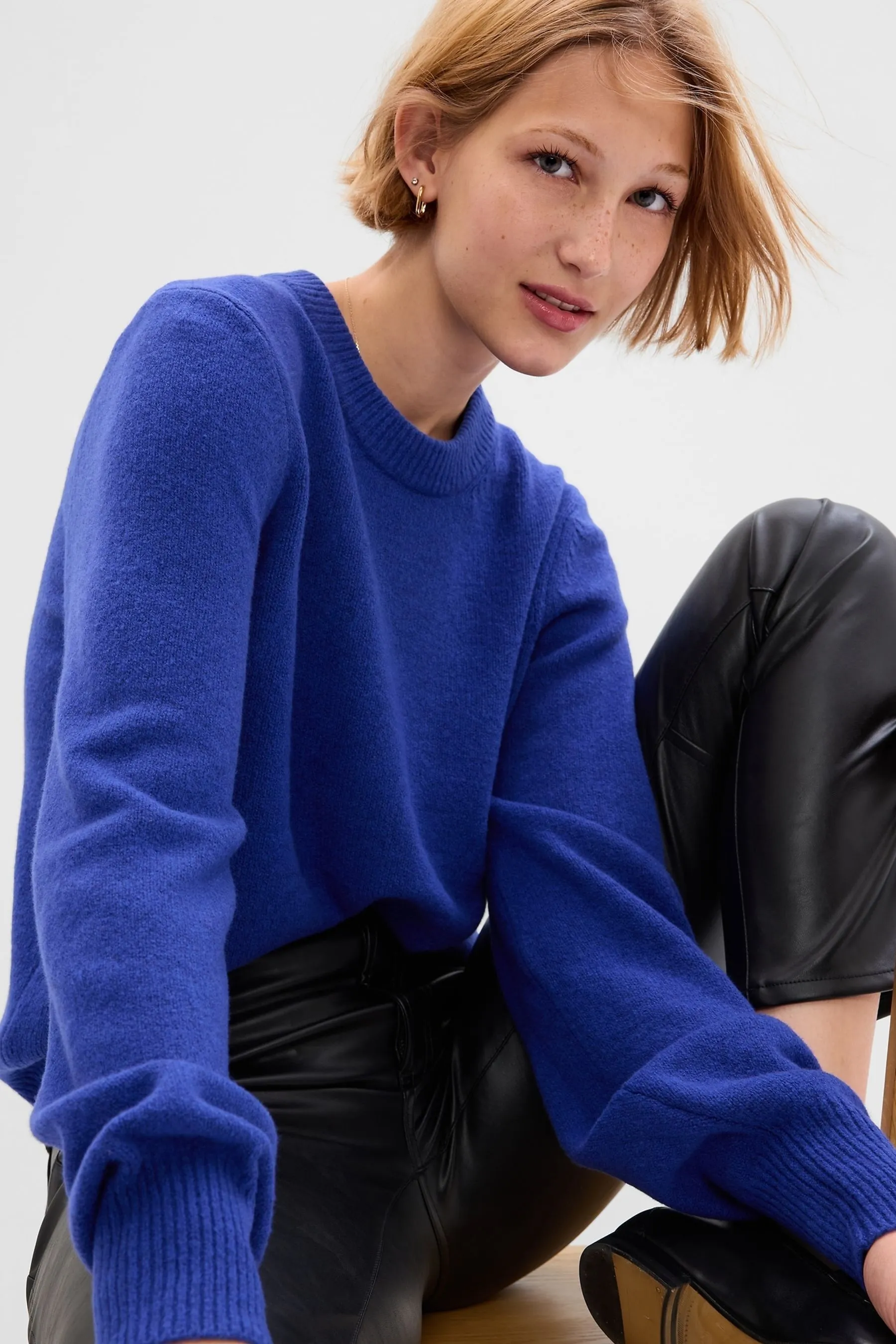 Blue CashSoft Crewneck Jumper