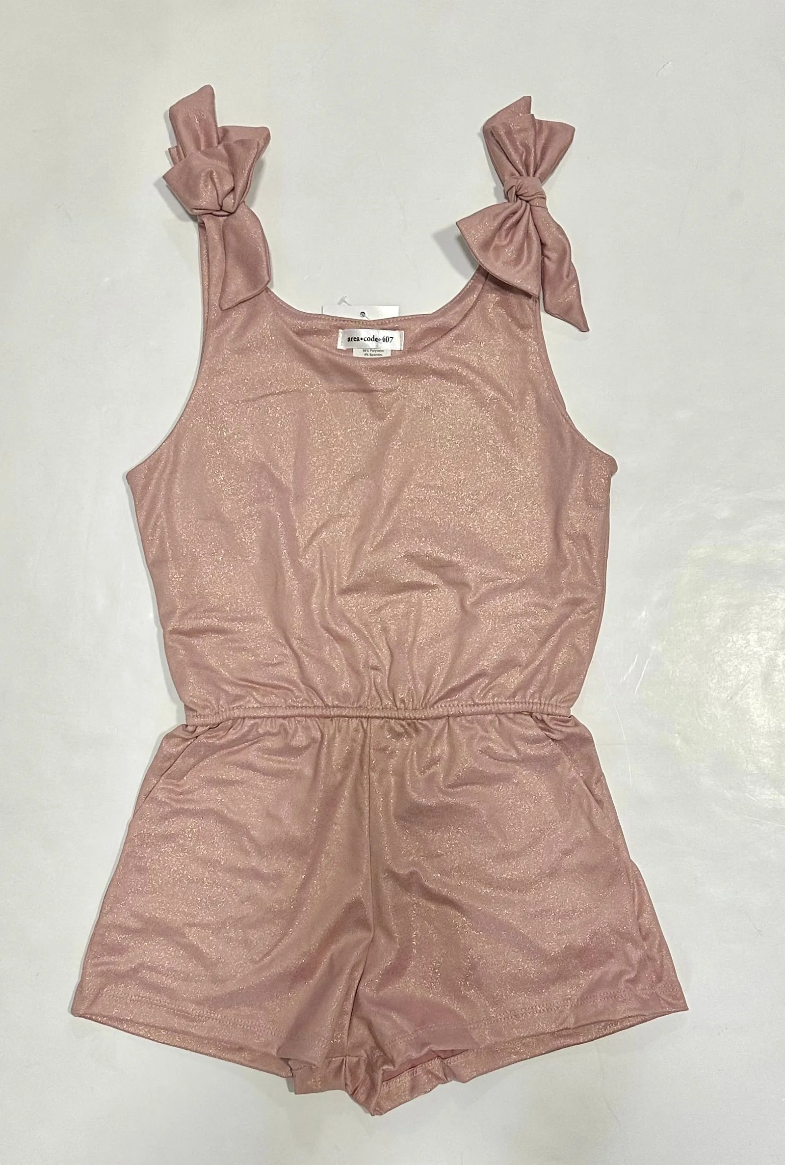 Blush Gold Foli Bow Romper