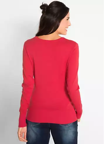 bonprix Smooth Knit V-Neck Jumper | Grattan