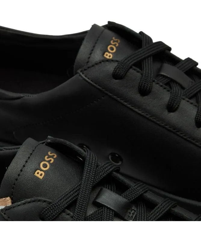 Boss Belwar Leather Trainers | Black - 50522865