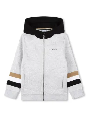 BOSS Kidswear logo-print cotton tracksuit set - Grey