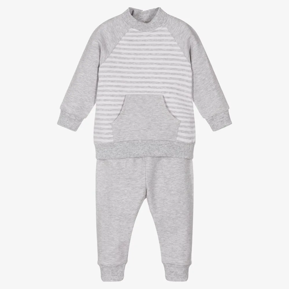 Boys Grey Cotton Tracksuit