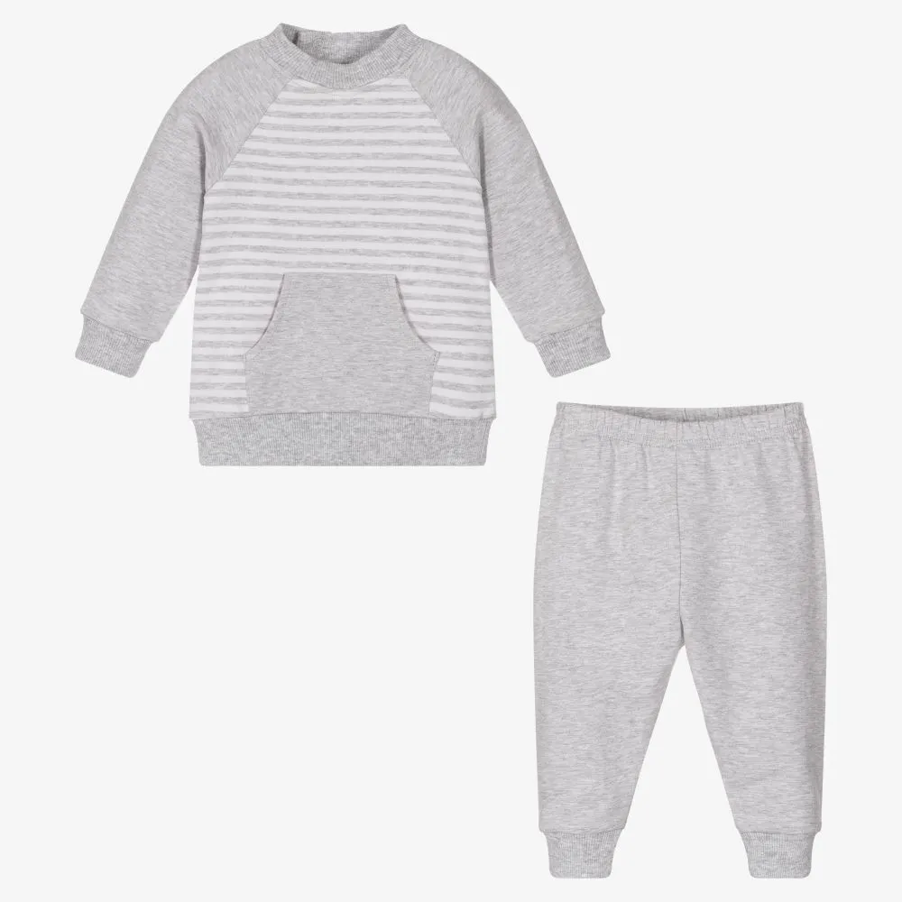 Boys Grey Cotton Tracksuit