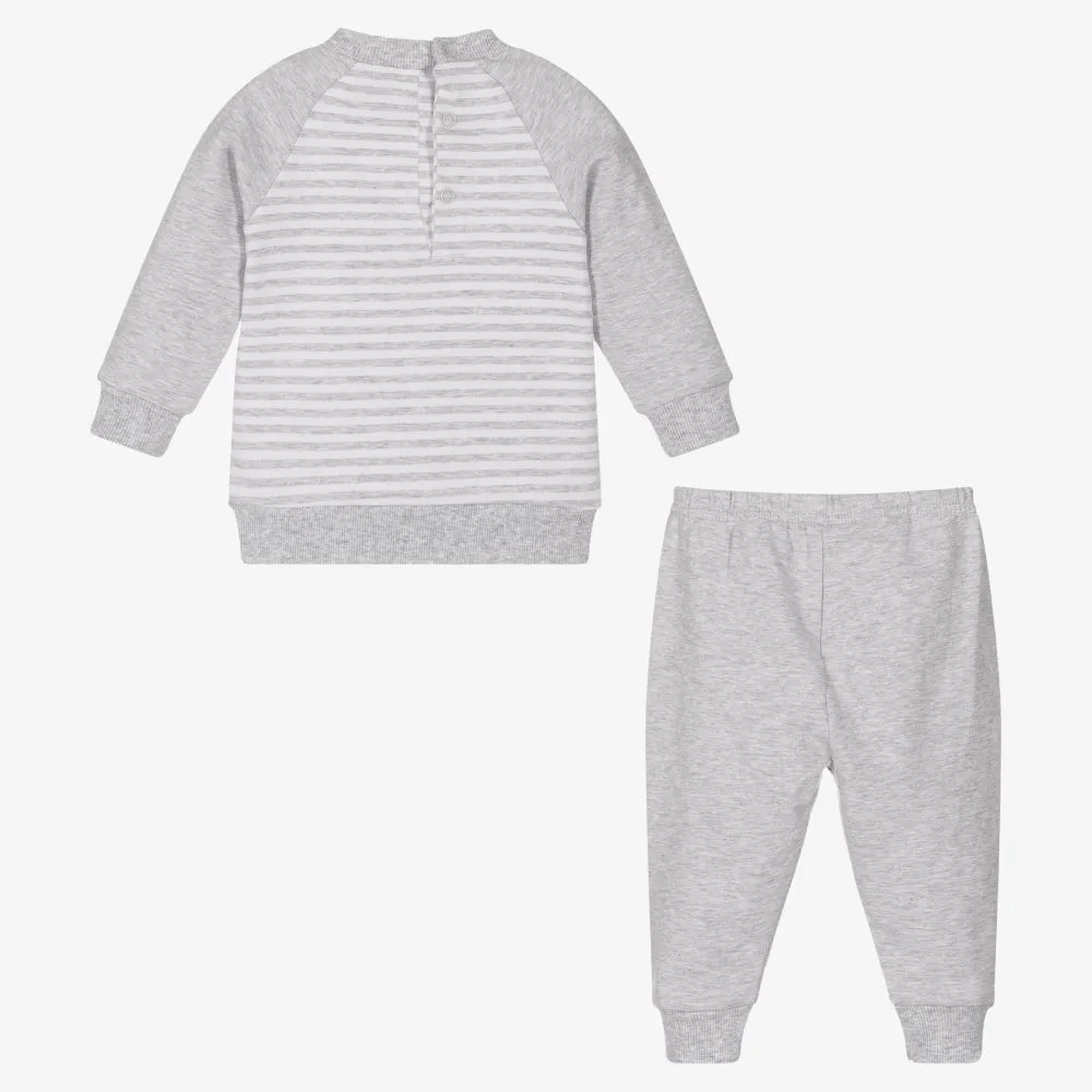 Boys Grey Cotton Tracksuit