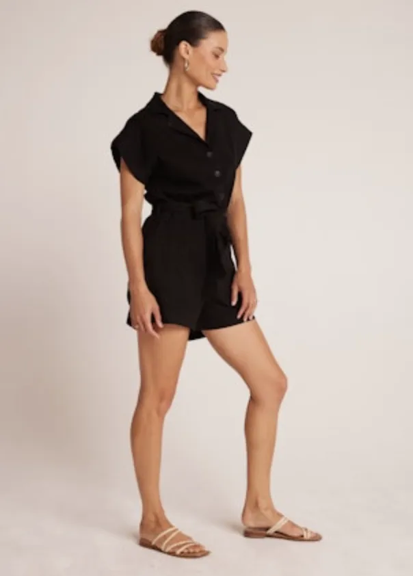 BROOKE NOTCHED COLLAR ROMPER