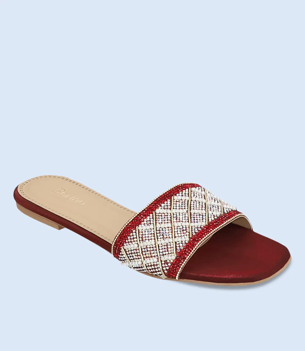 BW8751-MAROON-Women Formal Slipper