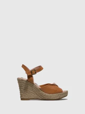 Camel Wedge Sandals