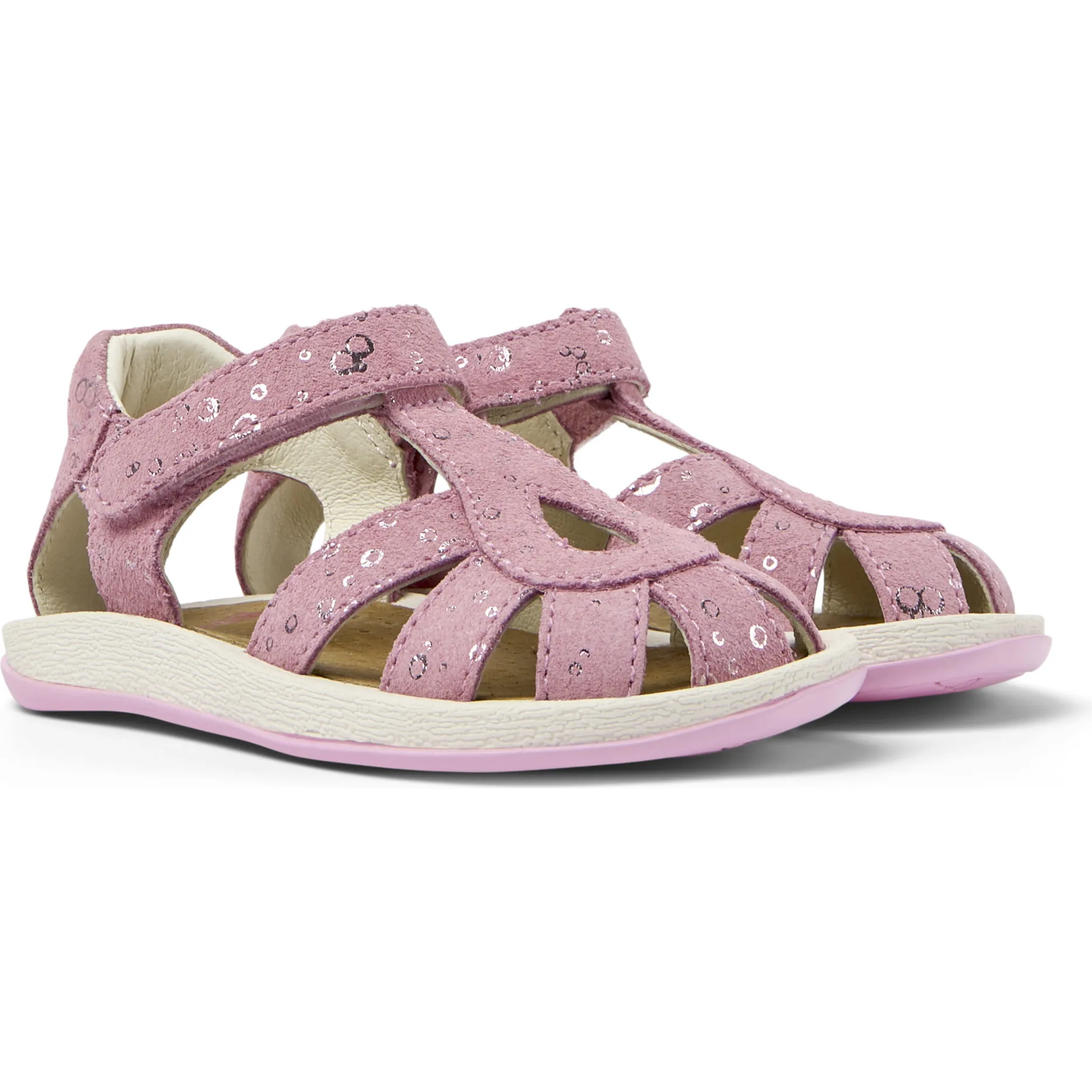 Camper Bicho Leather First Walker Sandals, Pastel Pink