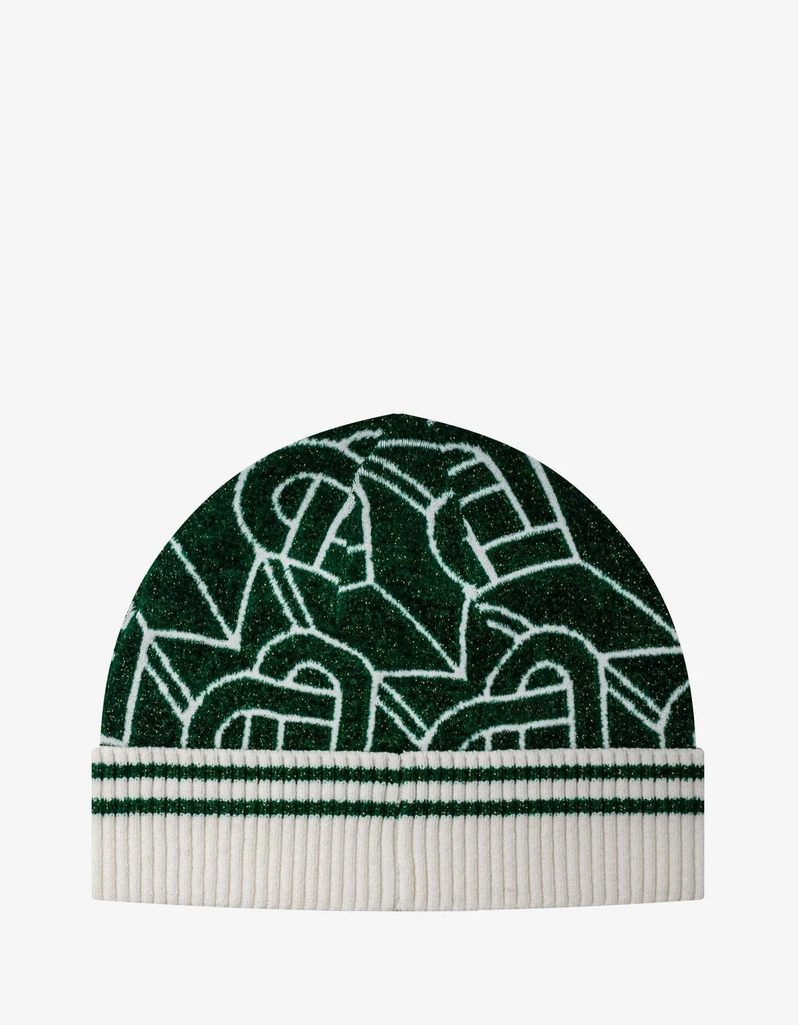 Casablanca Green Heart Monogram Beanie Hat