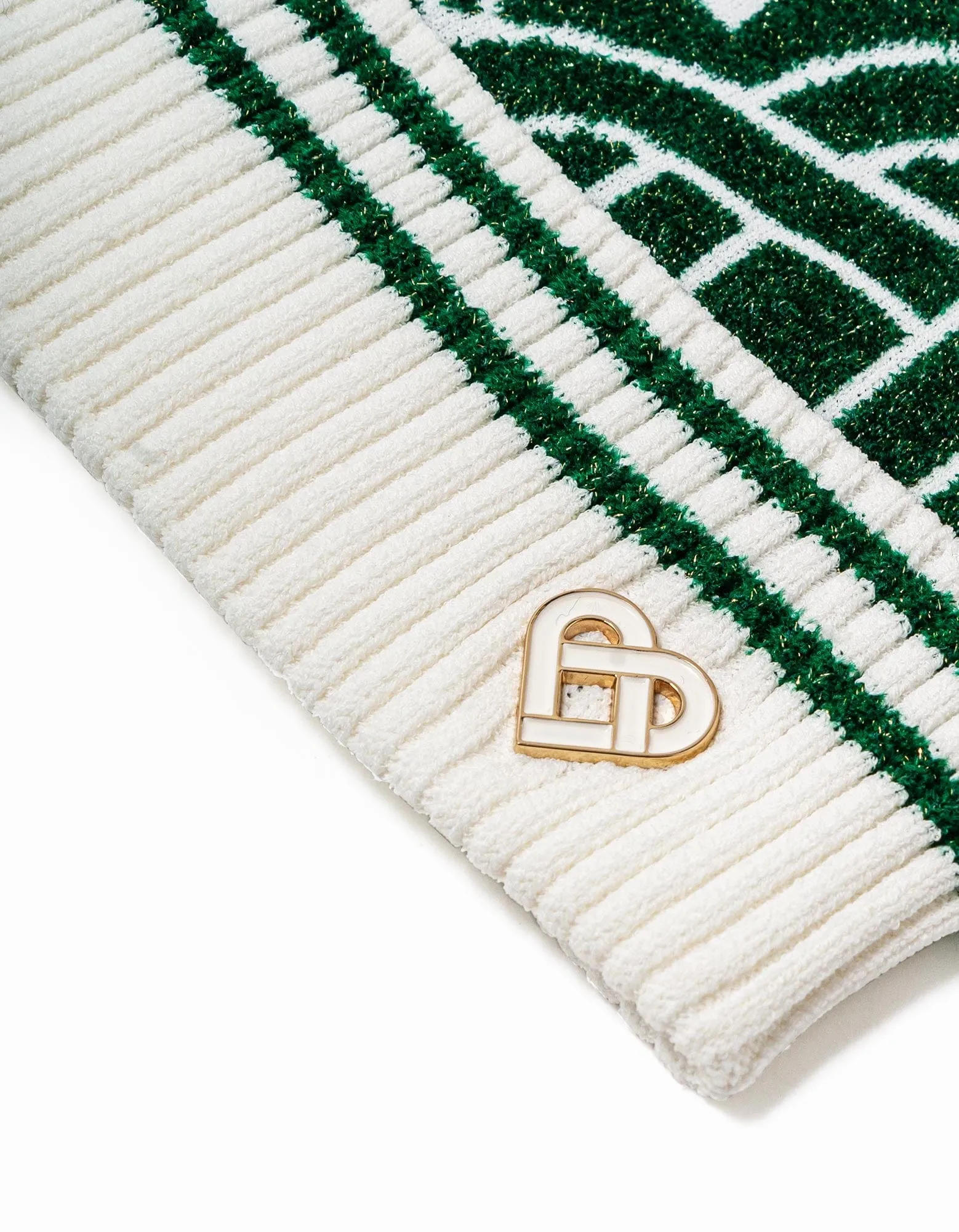 Casablanca Green Heart Monogram Beanie Hat