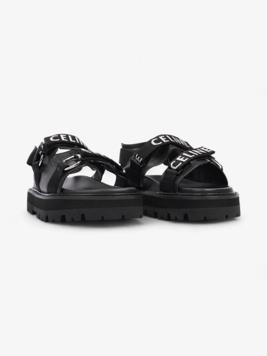 Celine Leo Sandals Black / White Leather EU 37 UK 4