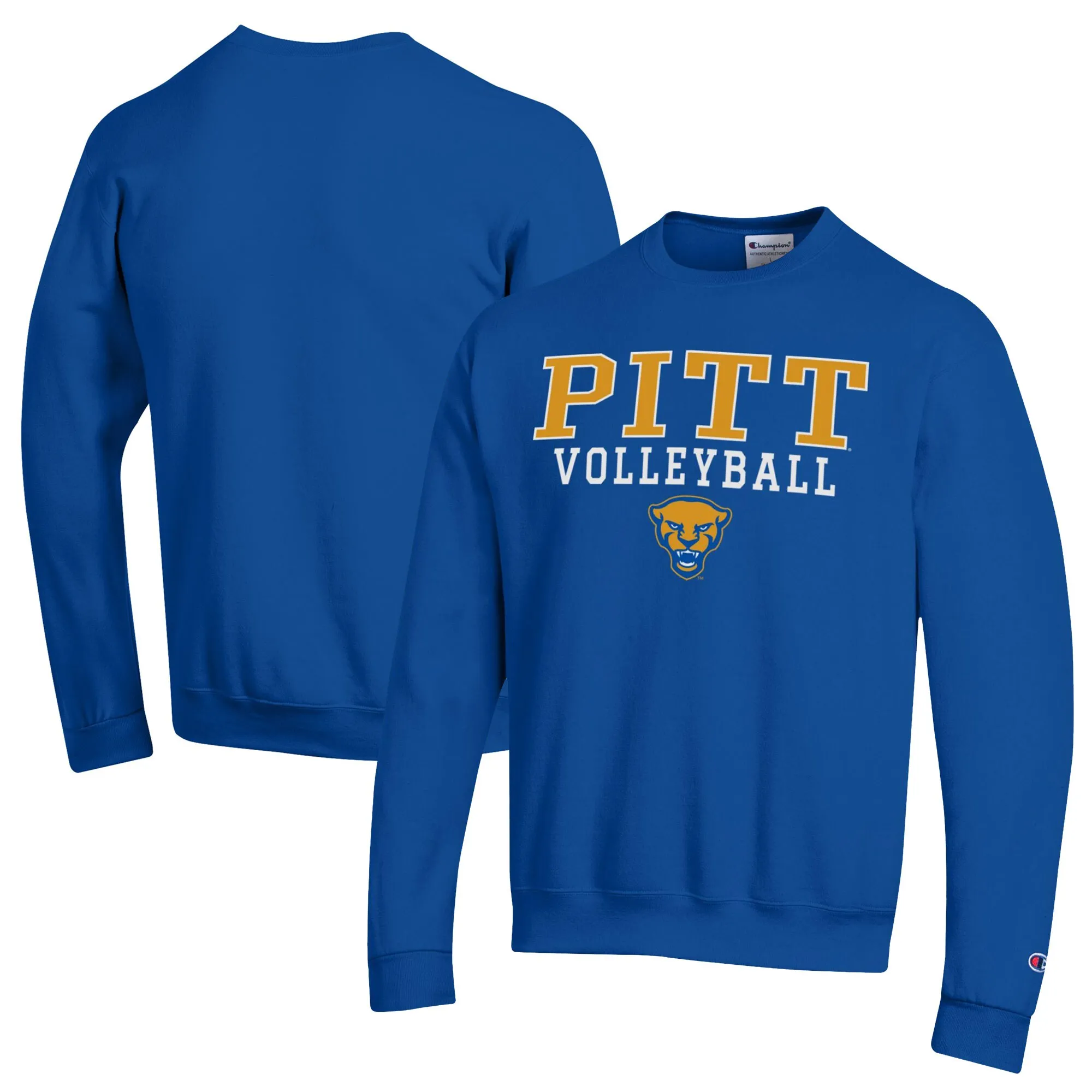 Champion Pitt Panthers Royal Volleyball Stack Pullover Crewneck Sweatshirt