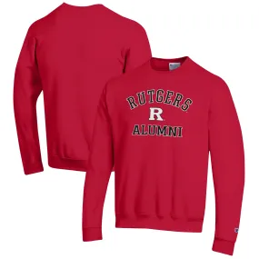 Champion  Rutgers Scarlet Knights Scarlet Alumni Logo Arch Pullover Sweatshirt