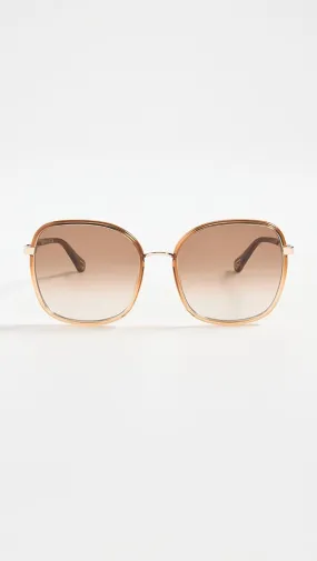 Chloe   Oversized Metal Sunglasses 