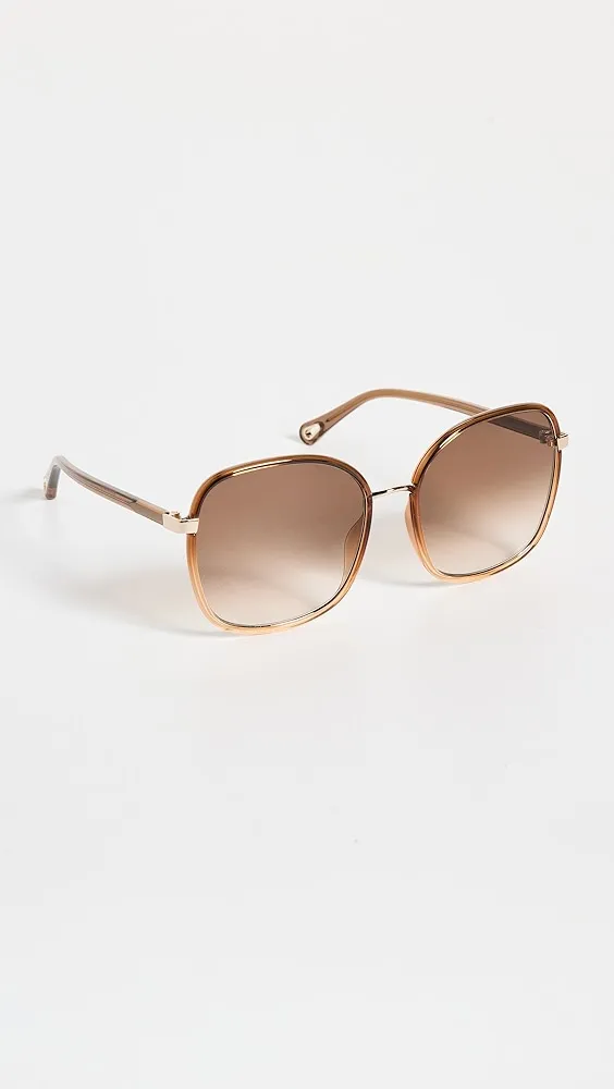 Chloe   Oversized Metal Sunglasses 