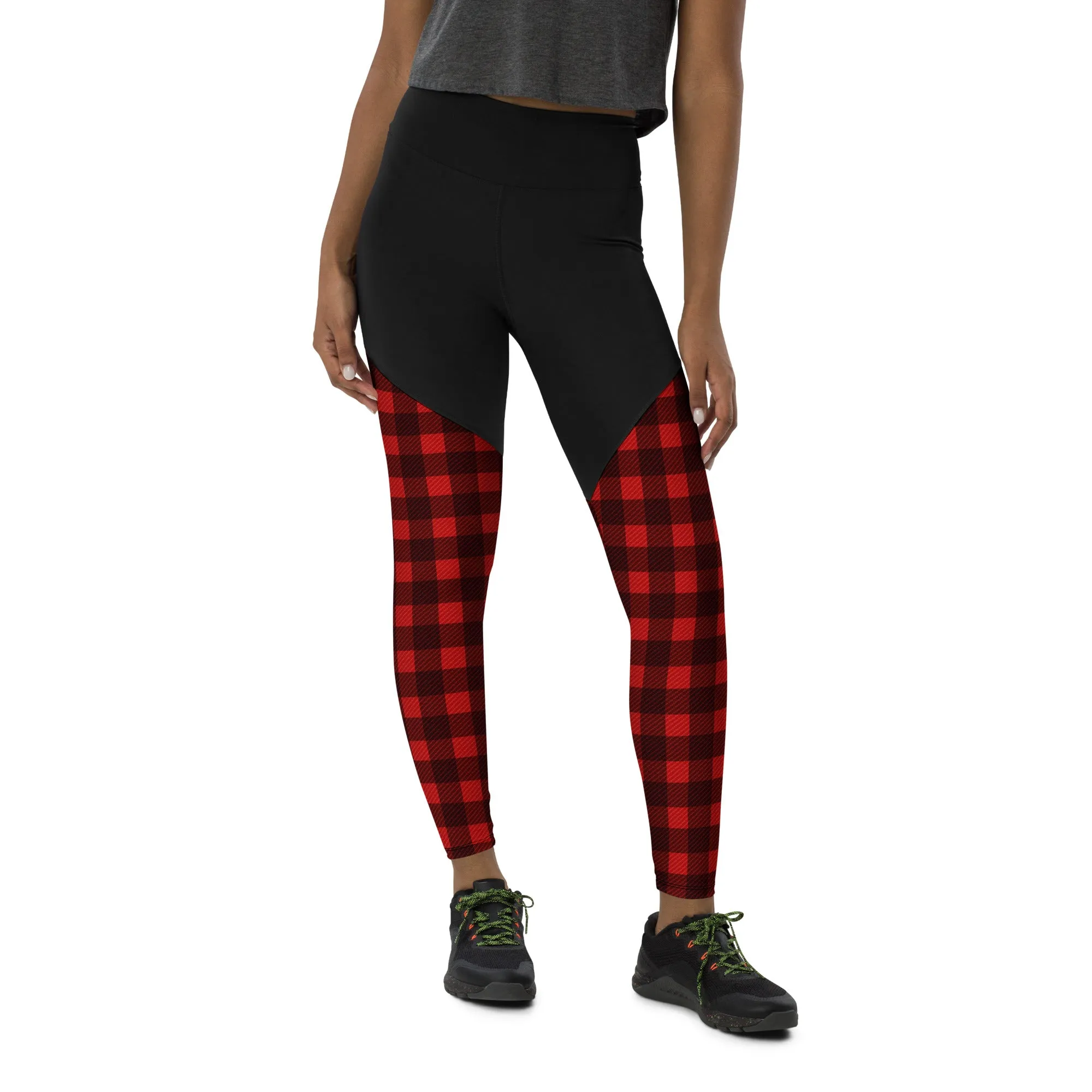 Christmas Buffalo Print Compression Leggings