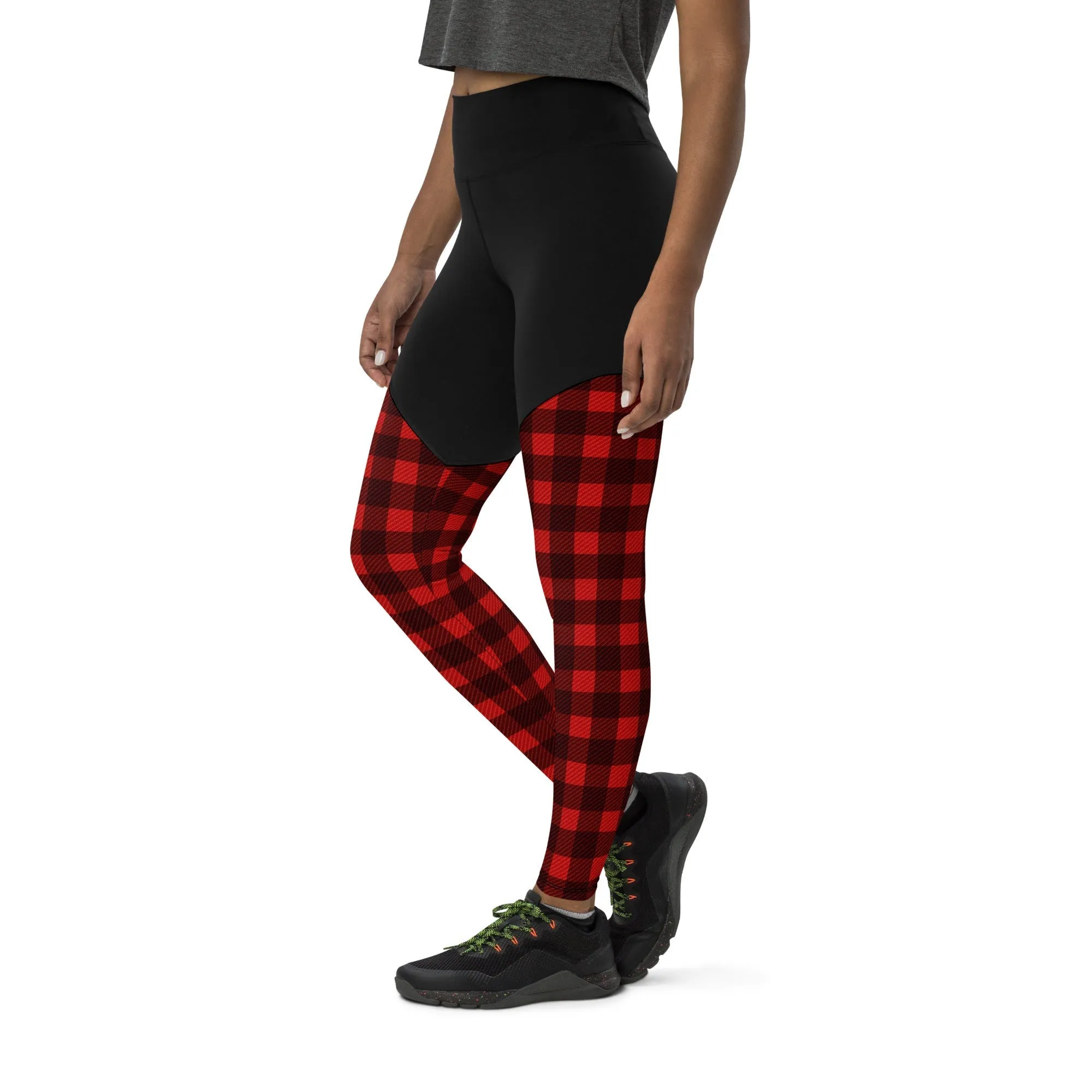 Christmas Buffalo Print Compression Leggings