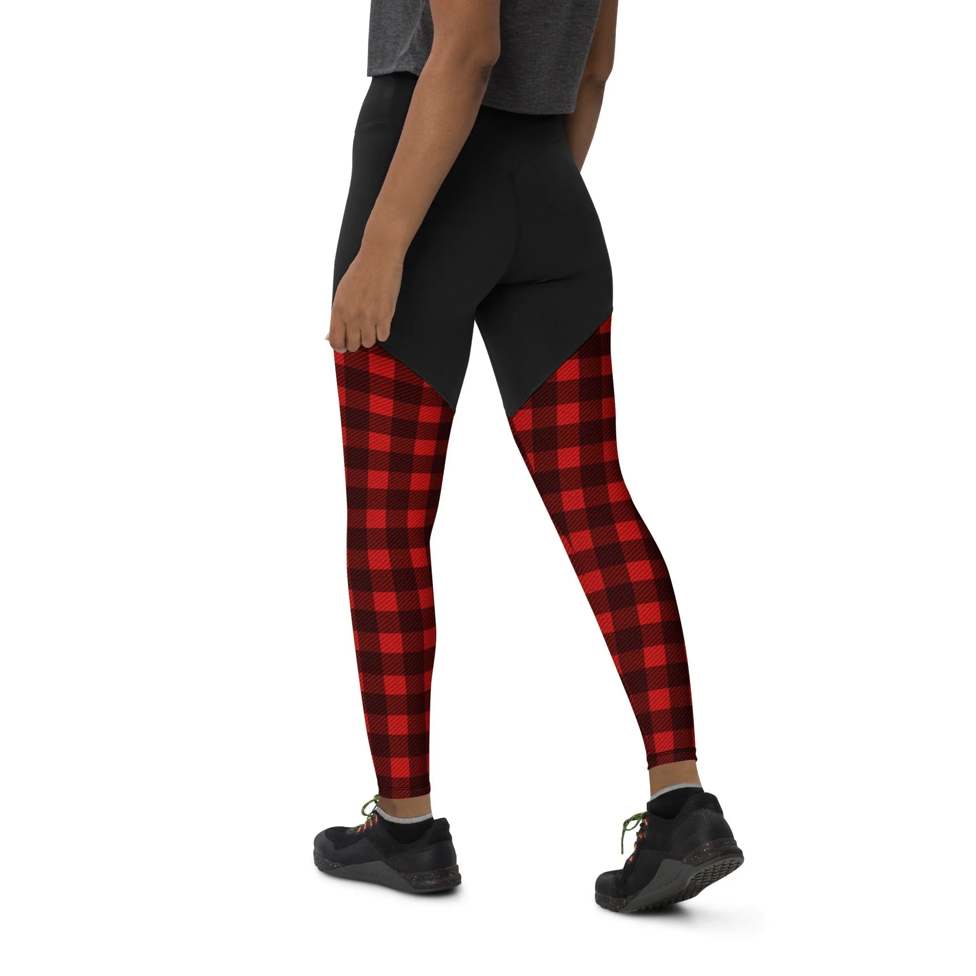 Christmas Buffalo Print Compression Leggings